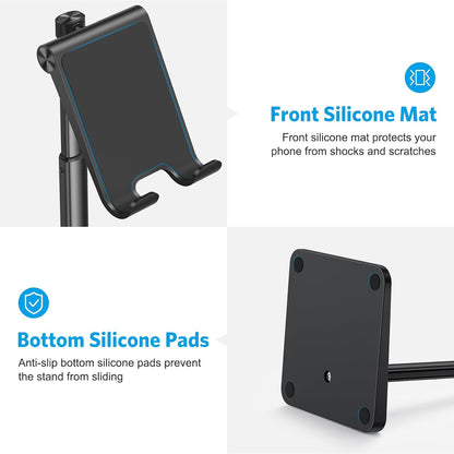OMOTON CA02 Cell Phone Stand with Charging Hole for Desk Lightweight Black