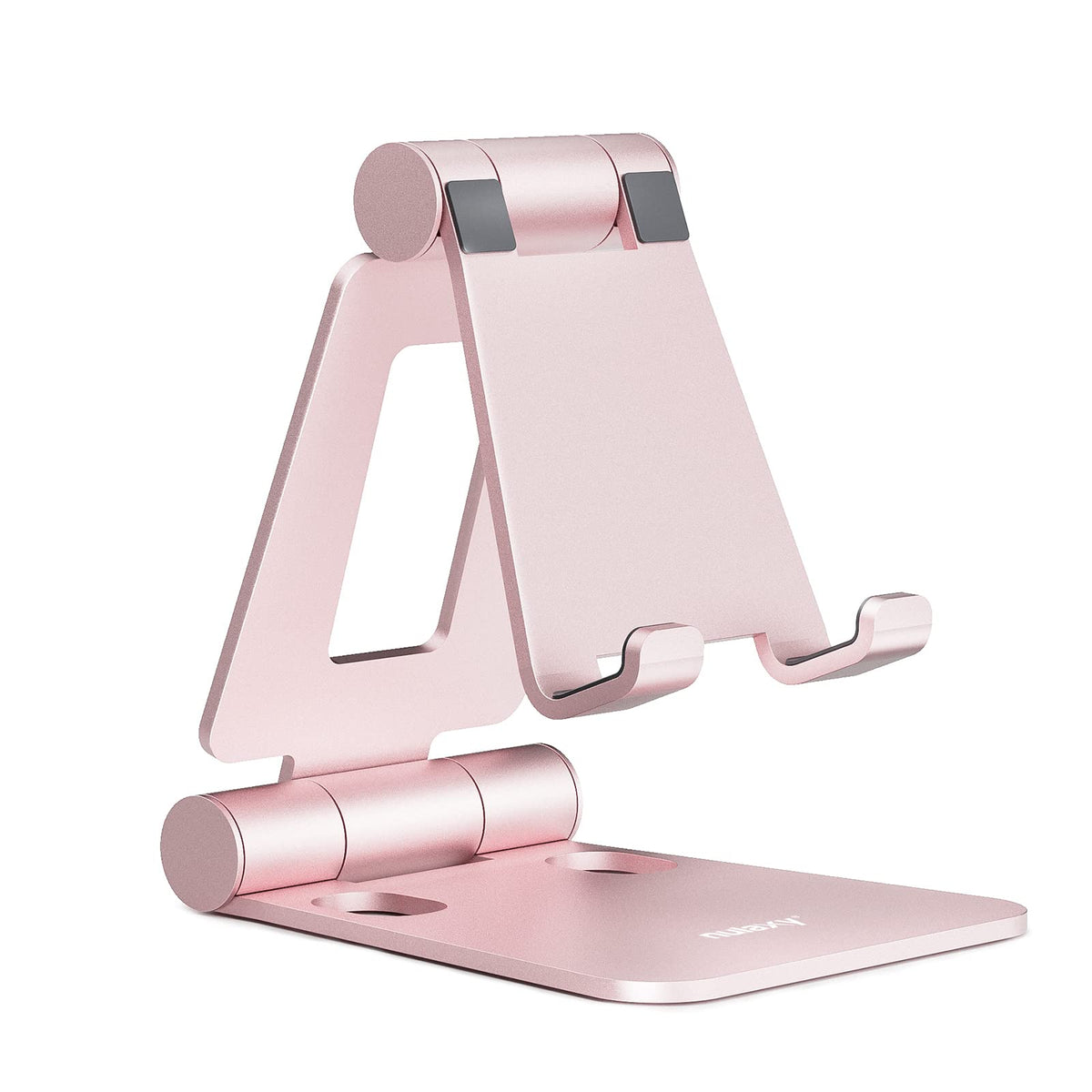 Nulaxy Full Aluminum Dual Folding Cell Phone Stand for Desk, Rose Gold
