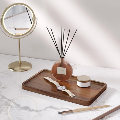 VERTORGAN Acacia Wood Serving Tray,9.8x5.9 Inch Trays,Home Decor