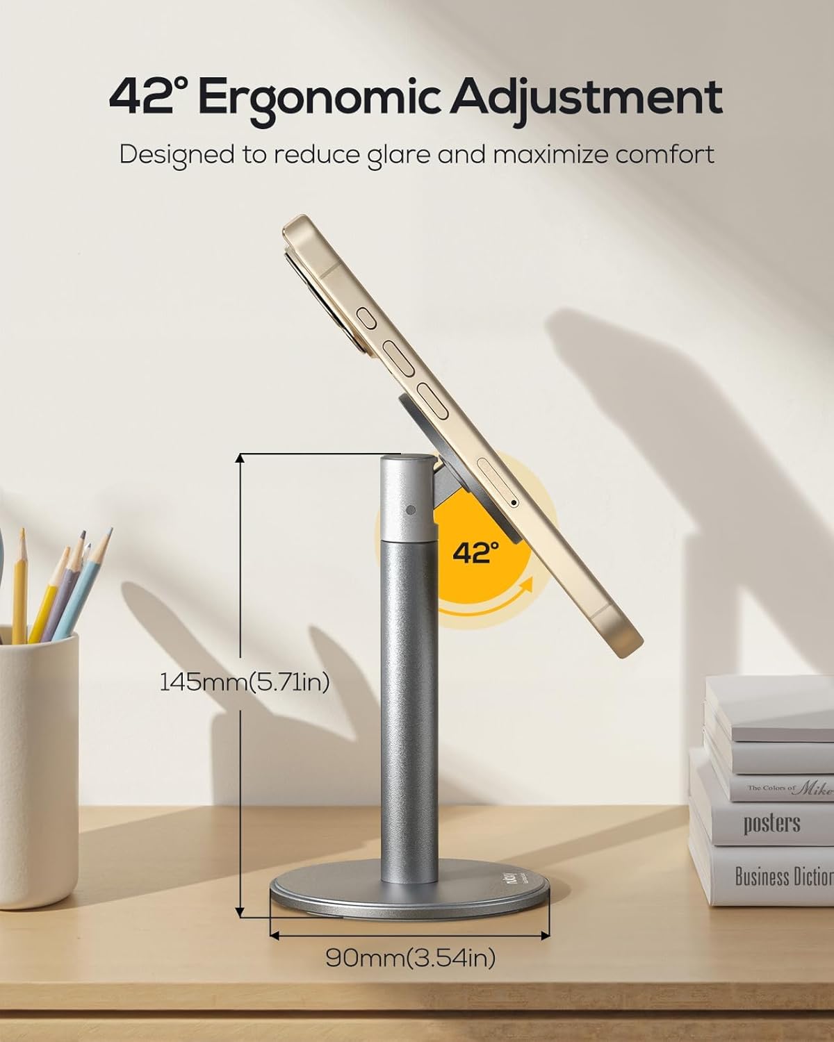 Nulaxy Magnetic Full Aluminum Cell Phone Stand with 360 Rotating Adjustment