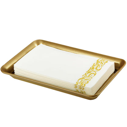 SheeChung Metal Vanity Tray, Bathroom Counter Storage Tray, Bronze 2 Pack