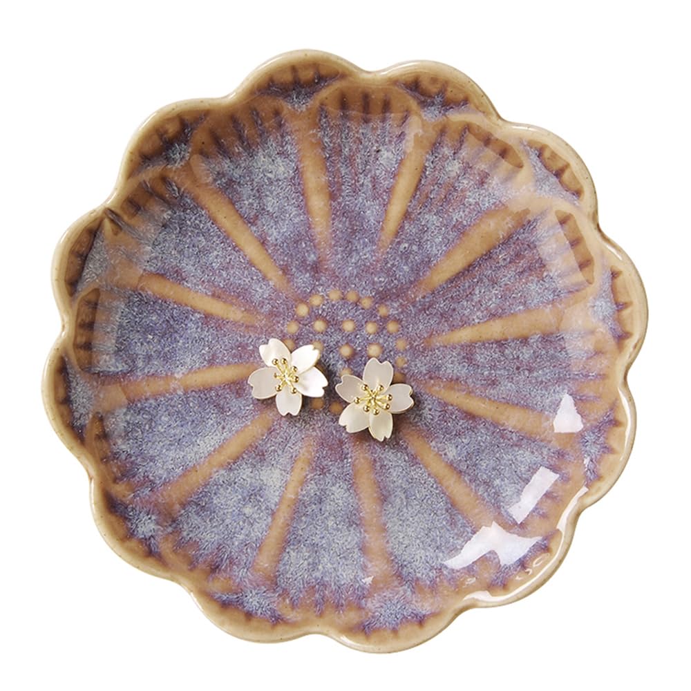 JAMEND CLXP Lotus Leaf Shape Decorative Ring Tray, Small Key Bowl, Ceramic Trinket Tray Jewelry Dish Organizing Necklace Earrings, Home Decoration for Mom Best Friend Sister, Light Green.