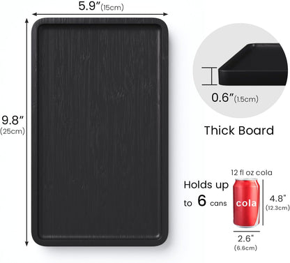 VERTORGAN Bamboo Serving Tray,9.8x5.9 Inch Trays,Home Decor(Black)