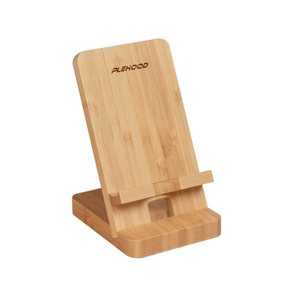 Wood Phone Stand, Desktop Wooden Phone Holder, Portable Office Phone Stand for Desk, Wood ipad Stand, Compatible with iPhone & All Cell Phones (Walnut)