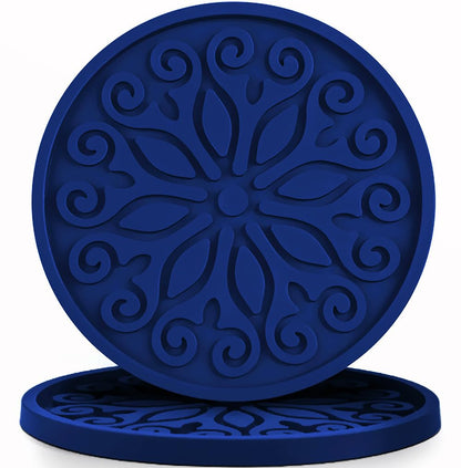 Silicone Coasters for Drinks,Resistant Reusable Drink Coasters-Great Gift for Birthday, Housewarming,Room Decor,Holiday Party (*2-Gray)