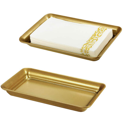 SheeChung Metal Vanity Tray, Bathroom Counter Storage Tray, Bronze 2 Pack