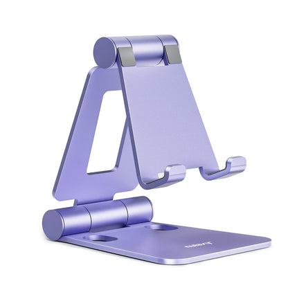 Nulaxy Full Aluminum Dual Folding Cell Phone Stand for Desk, Rose Gold