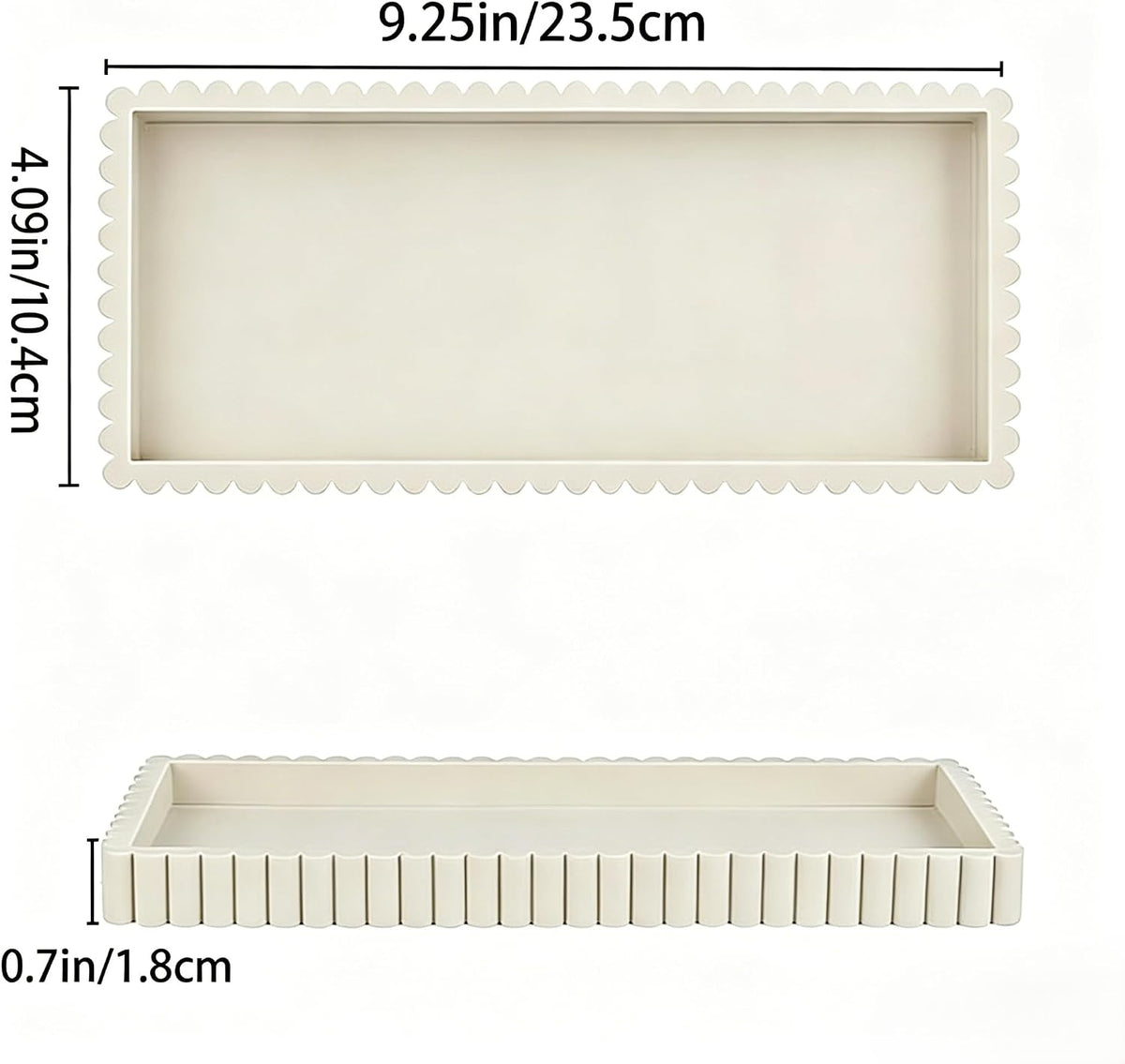 Nevado Silicone Rectangle Vanity Tray Small Decorative Tray (Beige)