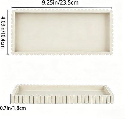 Nevado Silicone Rectangle Vanity Tray Small Decorative Tray (Beige)