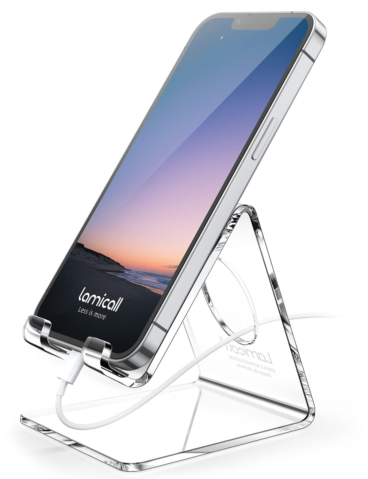 Lamicall Cell Phone Stand, Phone Dock: Cradle, Holder, Stand for Office Desk - Black