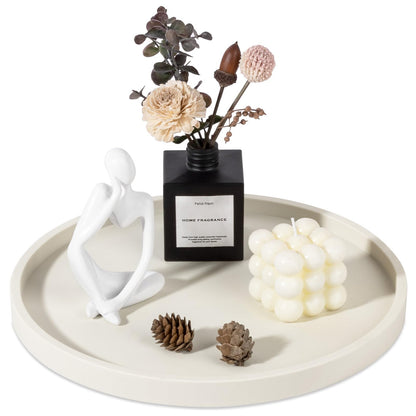 Silicone Bathroom Tray Coffee Table Decor Perfume Organizer, 9" Black