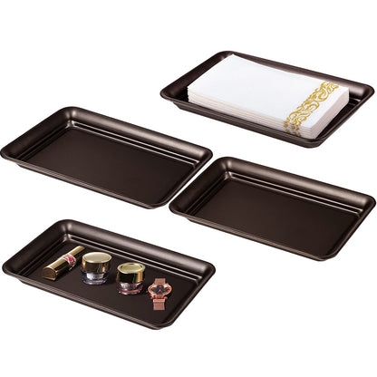 SheeChung Metal Vanity Tray, Bathroom Counter Storage Tray, Bronze 2 Pack