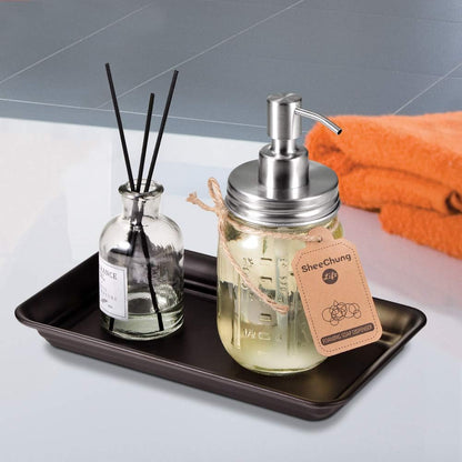 SheeChung Metal Vanity Tray, Bathroom Counter Storage Tray, Bronze 2 Pack