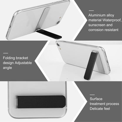 Giantree Ultra Thin Cell Phone Holder, Adjustable Mini Alloy Phone Kickstand Portable Phone Stand Foldable Phone Stand for Mobile Phone Tablet (Black)