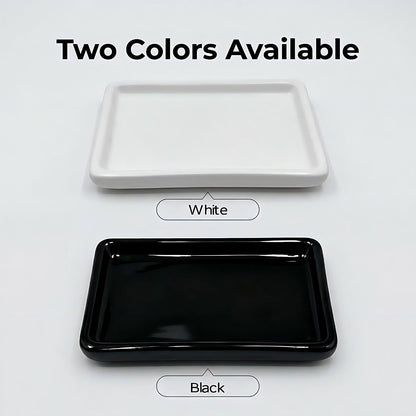 Square Minimalist Ceramic Ring Dish, White Jewelry Tray for Women, Modern Vanity Decor & Organizer, Ideal Engagement Wedding Birthday for Friend Sister