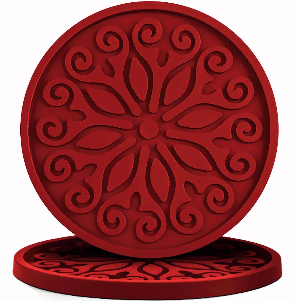 Silicone Coasters for Drinks,Resistant Reusable Drink Coasters-Great Gift for Birthday, Housewarming,Room Decor,Holiday Party (*2-Gray)