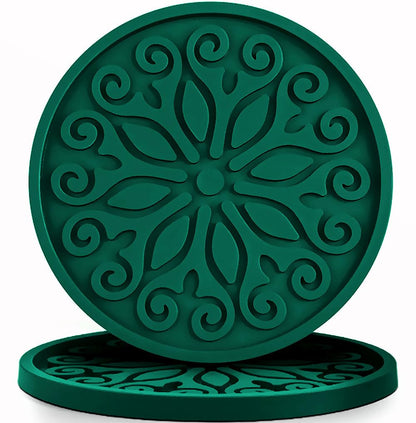 Silicone Coasters for Drinks,Resistant Reusable Drink Coasters-Great Gift for Birthday, Housewarming,Room Decor,Holiday Party (*2-Gray)