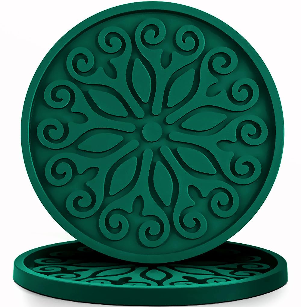 Silicone Coasters for Drinks,Resistant Reusable Drink Coasters-Great Gift for Birthday, Housewarming,Room Decor,Holiday Party (*2-Gray)
