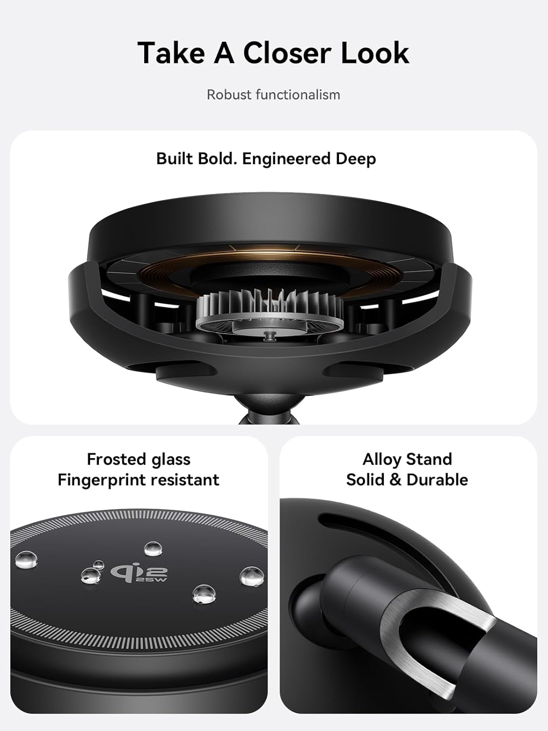 THREEKEY Magnetic Charging Stand Qi2 25W Fast Charging with Cooling Fan