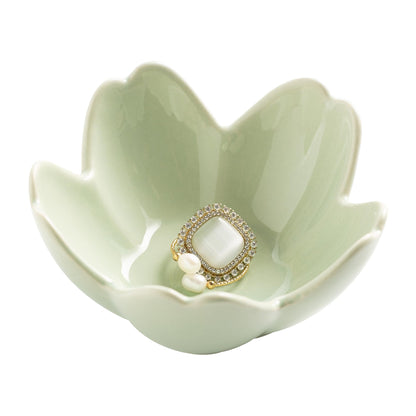 Flower Ring Holder Dish, Ceramic Jewelry Tray, Small Trinket Dish