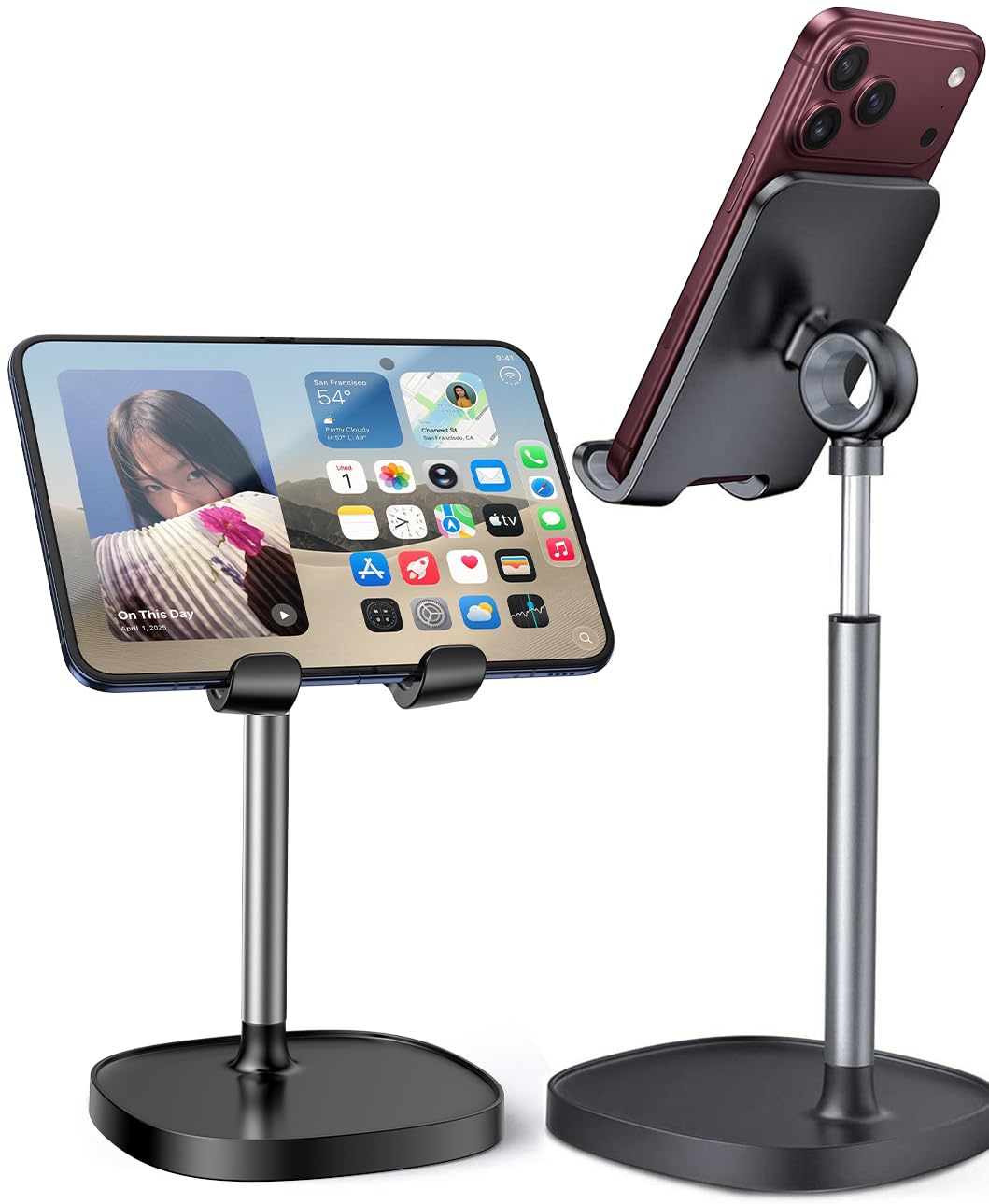 LISEN Cell Phone Stand iPhone Holder for Desk, Pink Gifts for Women Girls