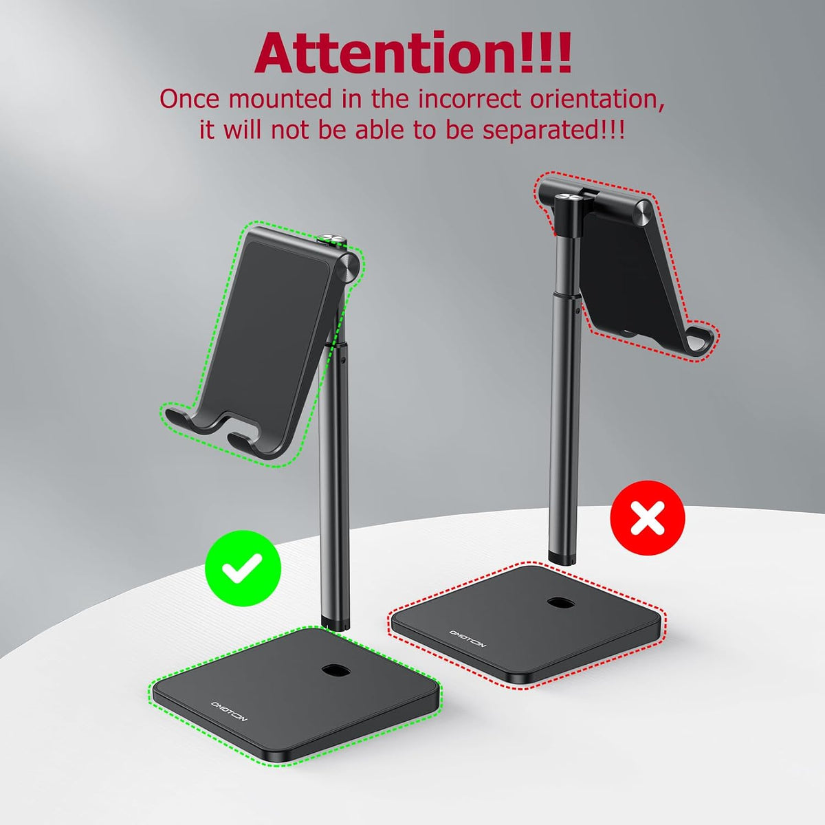 OMOTON CA02 Cell Phone Stand with Charging Hole for Desk Lightweight Black