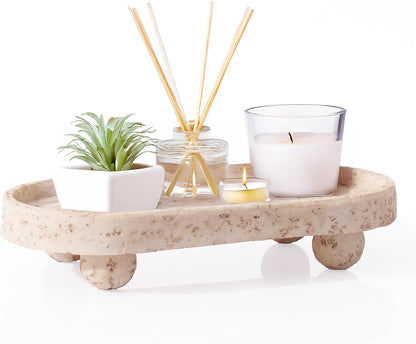 DN DECONATION Decorative Tray with Legs, 4 Footed Coffee Table Trays Decor