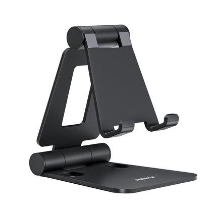 Nulaxy Full Aluminum Dual Folding Cell Phone Stand for Desk, Gray