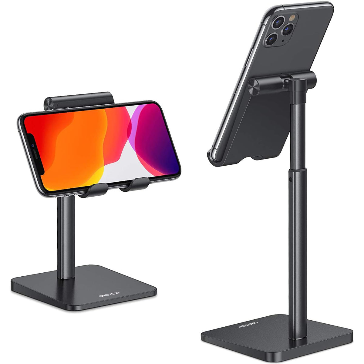 OMOTON CA02 Cell Phone Stand with Charging Hole for Desk Lightweight Black