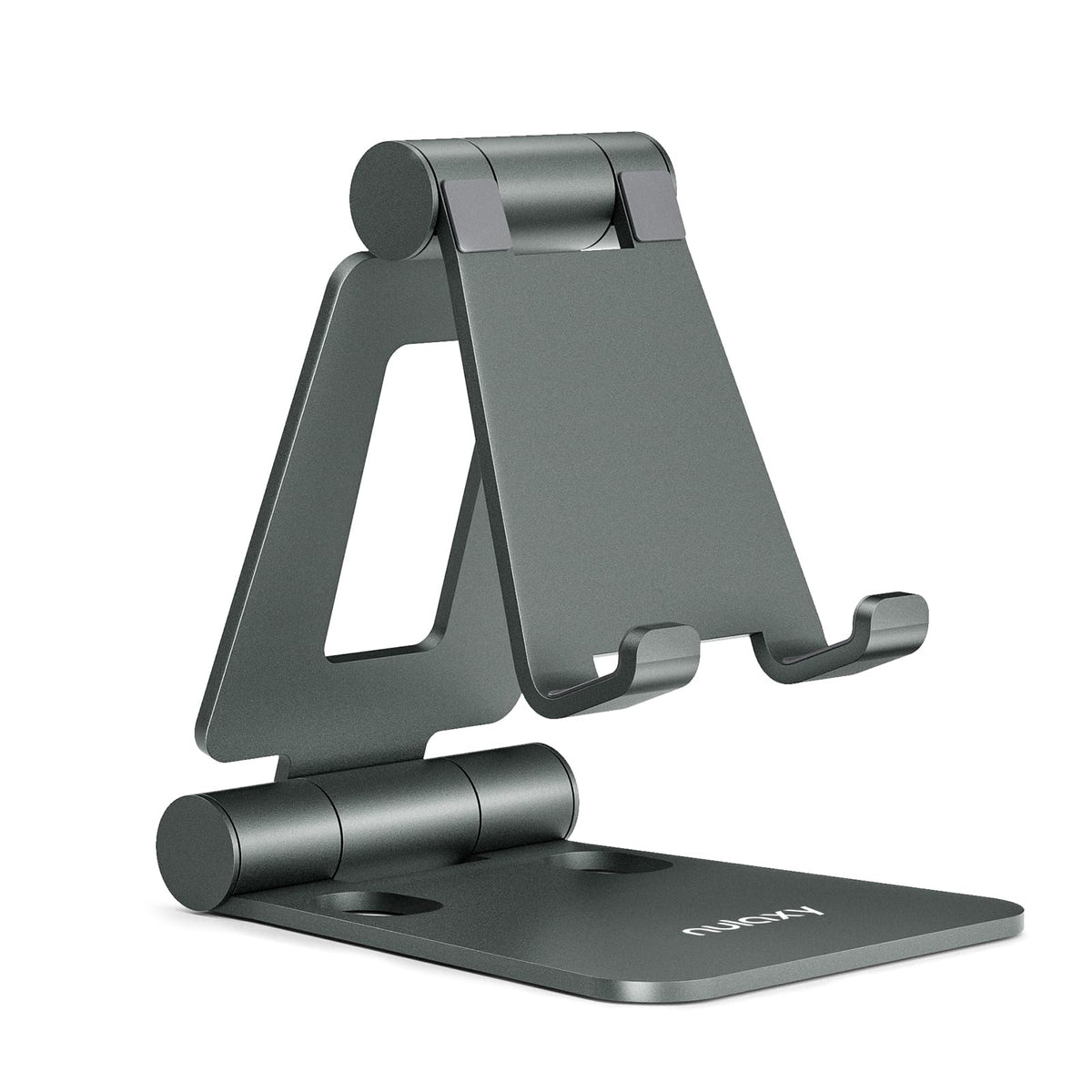Nulaxy Full Aluminum Dual Folding Cell Phone Stand for Desk, Gray