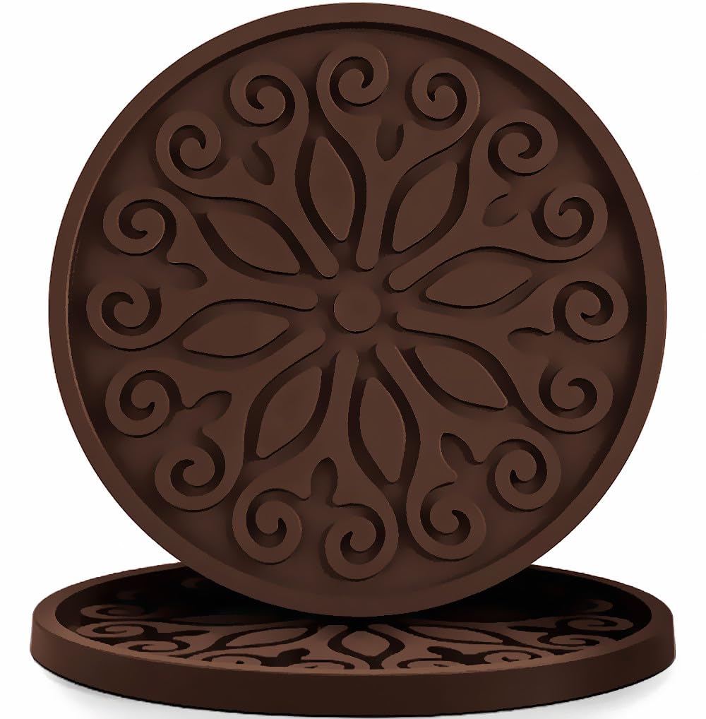 Silicone Coasters for Drinks,Resistant Reusable Drink Coasters-Great Gift for Birthday, Housewarming,Room Decor,Holiday Party (*2-Gray)