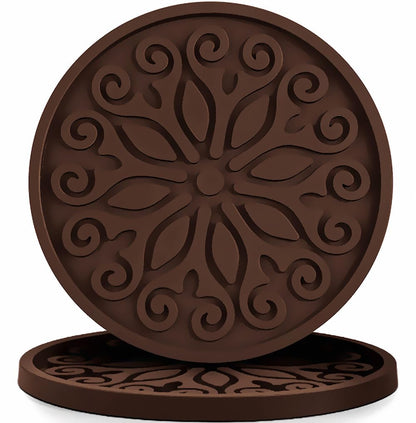 Silicone Coasters for Drinks,Resistant Reusable Drink Coasters-Great Gift for Birthday, Housewarming,Room Decor,Holiday Party (*2-Gray)