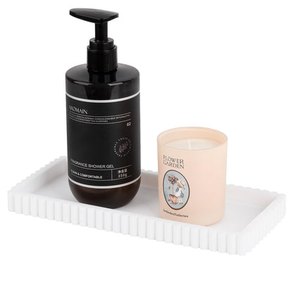 Silicone Bathroom Tray Small Vanity Tray Kitchen Counter Decor, Black