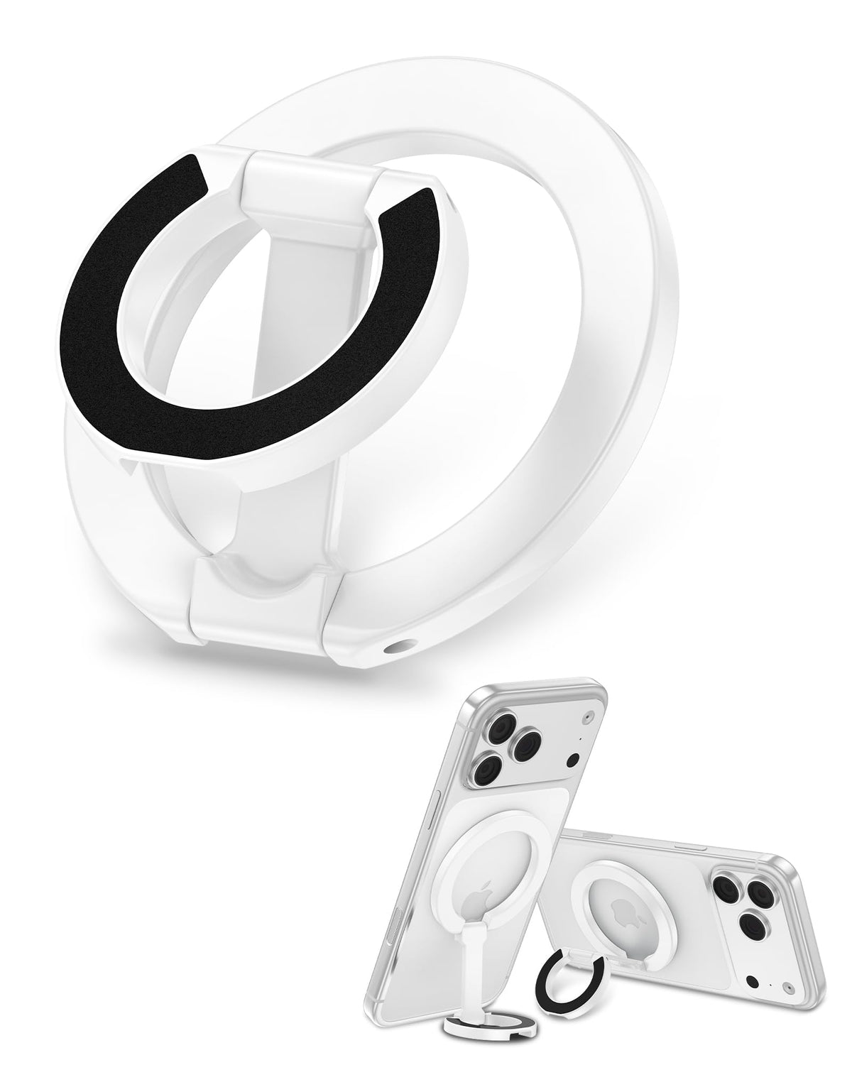 MagSafe Phone Grip Holder Dual-Sided Magnetic Finger Ring with Kickstand