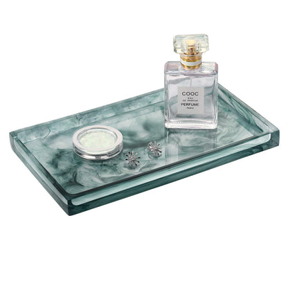 Emibele Bathroom Vanity Tray Countertop, 8" Rectangular Marble Resin Tray