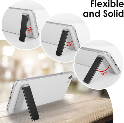 Giantree Ultra Thin Cell Phone Holder, Adjustable Mini Alloy Phone Kickstand Portable Phone Stand Foldable Phone Stand for Mobile Phone Tablet (Black)