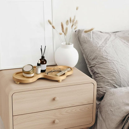 Uiifan Wood Cloud Perfume Decorative Tray Bedside Jewelry Tray,Wood Color