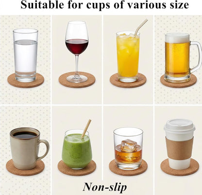 Tebery 20 Pack Cork Coasters Round, 3.9" Bar Coasters for Drinks Thick, Reusable Coaster Table Protectors for Coffee Mugs, Bulk DIY Craft Cork Circles for Home Kitchen Office, 1/5" Thick