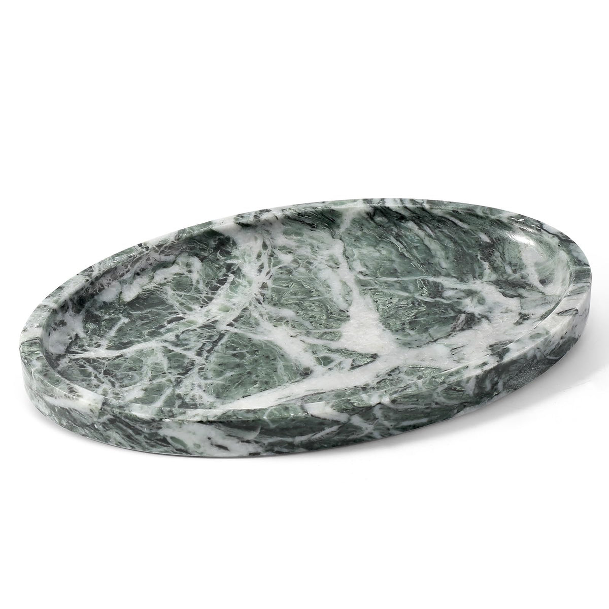 Koville Italian Round Travertine Tray, 8" Vanity Decorative Marble Tray for Countertop, Catchall for Perfume, Candles, Jewelry Dish