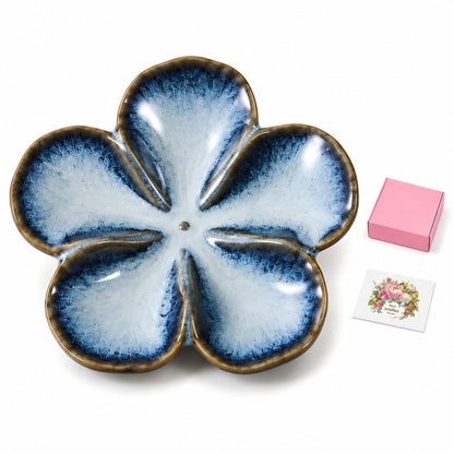 Ceramic Flower Jewelry Ring Trinket Dish Tray, Gifts for Women, Sage Green