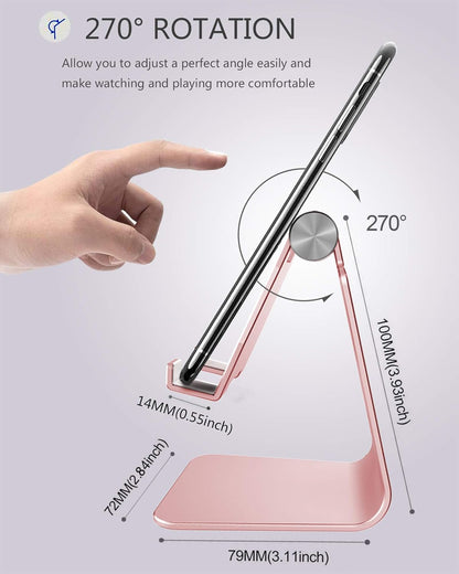 CreaDream Aluminum Cell Phone Stand, Adjustable Phone Holder for Desk