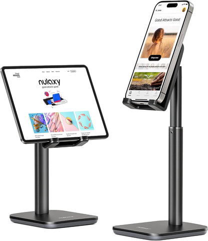 Nulaxy Height Angle Adjustable Phone Stand for Desk, Black