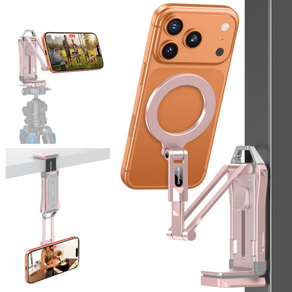 OMOTON TP02-Pro 5 in 1 Magnetic Phone Holder for Vlogging Essentials, Black