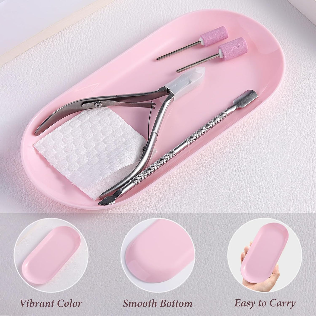 SUTOKAKA 2 Pack Pink Plastic Jewelry Tray Decorative Dish