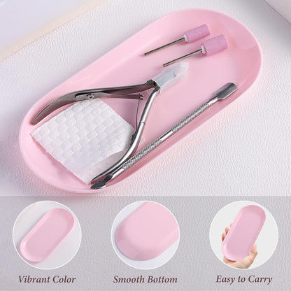 SUTOKAKA 2 Pack Pink Plastic Jewelry Tray Decorative Dish