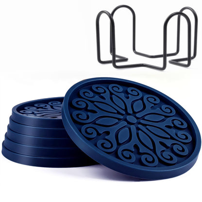 Silicone Coasters for Drinks,Resistant Reusable Drink Coasters-Great Gift for Birthday, Housewarming,Room Decor,Holiday Party (*2-Gray)