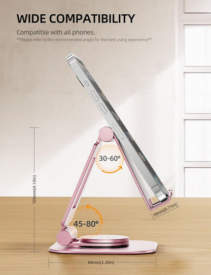 Nulaxy 360° Rotating Multi-Angle Adjustable Phone Stand, Rose Gold