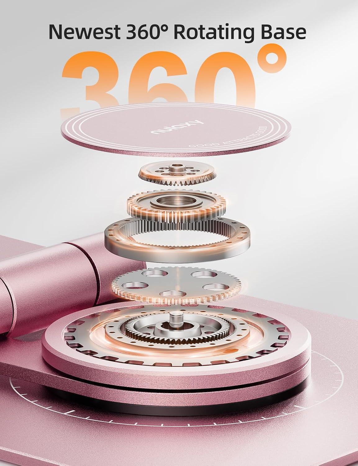 Nulaxy 360° Rotating Multi-Angle Adjustable Phone Stand, Rose Gold