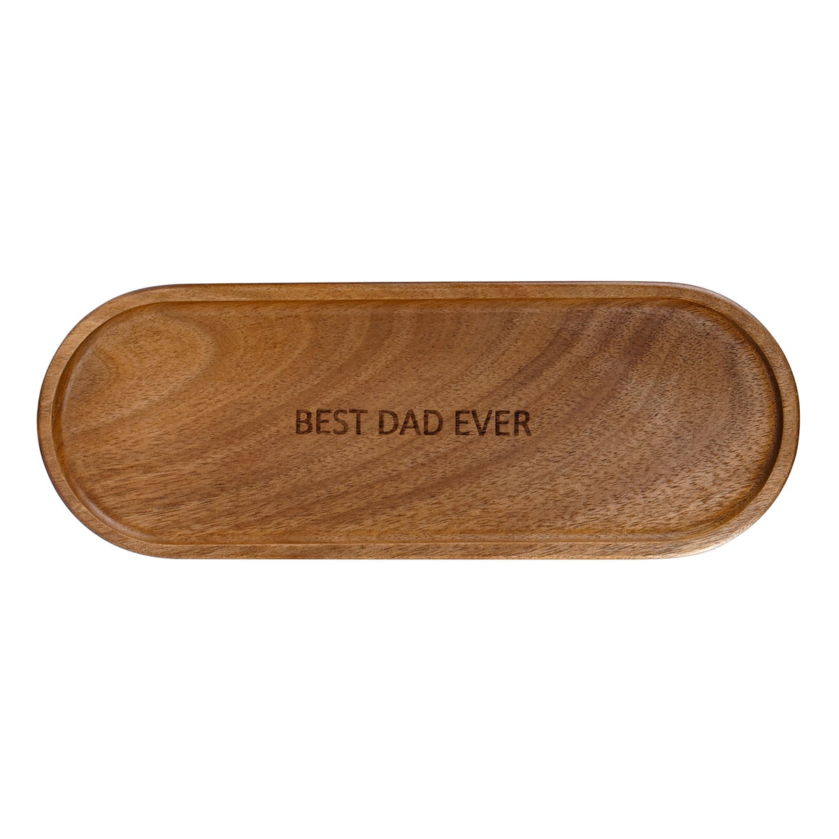Small Acacia Wood Serving Tray, Wooden Decorative Tray for Coffee Table, Kitchen, Bathroom Counter - Wood Platter for Candles, Perfume, Snacks (11.4 x 4.1 x 0.6 in)