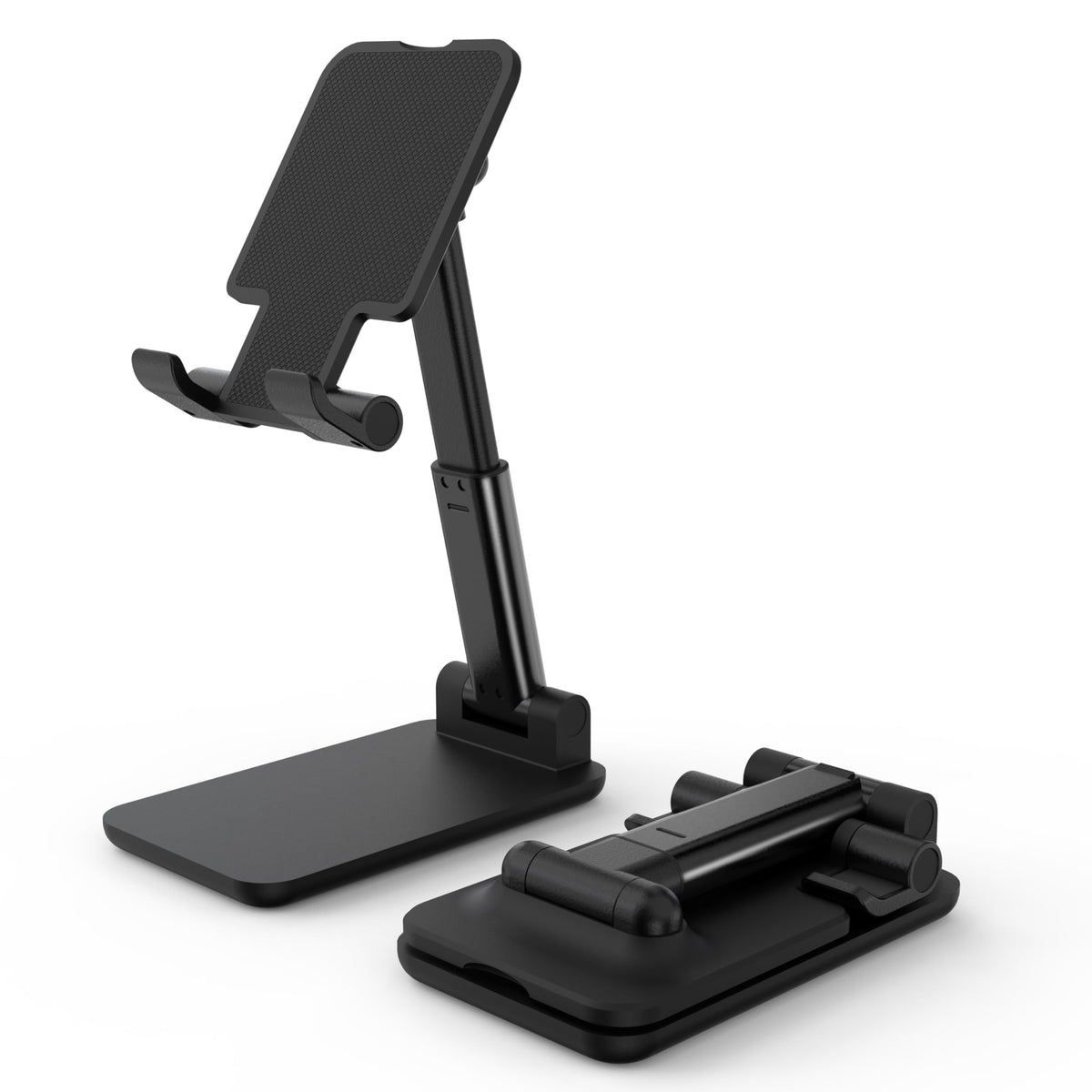 Cell Phone Stand, Adjustable Angle and Height Cell Phone Holder for Desk, Foldable and Portable, Anti-Slip Silicone Pad, Compatible with All Mobile Phones and 4-8 Inch Devices, Pink